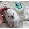 LLama Hand Sanitiser Holder, Machine Embroidered Case with Lobster Clasp