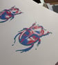 Scarab beetle fine art lino print - Image 3