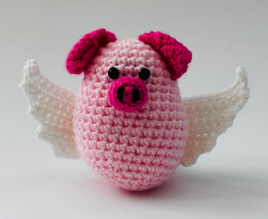 Handmade Crochet Cupid Pig - Valentines, Anniversary, Birthday gift