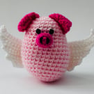 Handmade Crochet Cupid Pig - Valentines, Anniversary, Birthday gift
