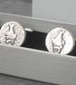Handmade Silver Pewter Cufflinks,Fish Design - Image 5