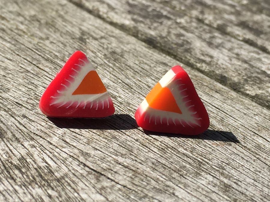 Strawberry beads studs