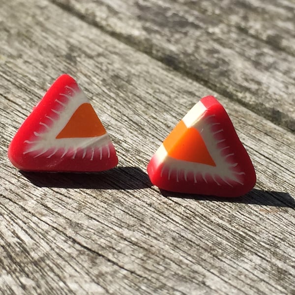 Strawberry beads studs