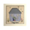 Happy Home Card - Grey - New Home Card - Country Cottage Card - Button Card