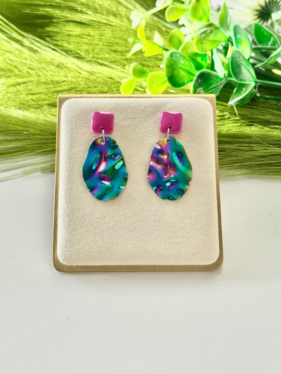 Pink Textural Earrings