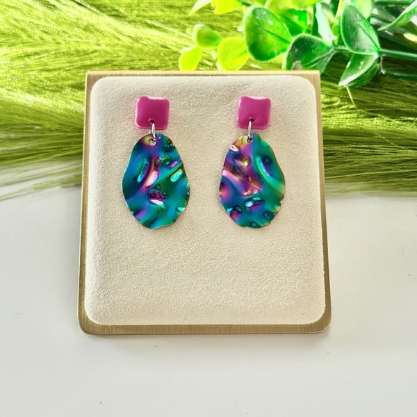 Pink Textural Earrings