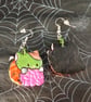 Franken-kitty Dangle Earrings, Zombie Kitty Polymer Clay Earrings - Image 4