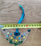 Floral Fused Glass Hanging Bird - Image 2