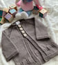 Hand knitted ‘Eva’ Baby Girl’s Cardigan (3-6 months) - Image 1