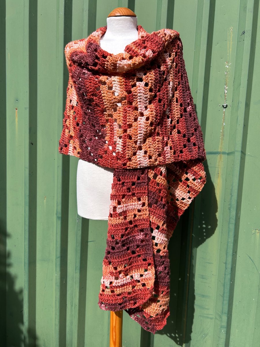 Autumn Ruana Wrap in Soft Wool Yarn