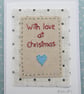 With Love at Christmas, hand-stitched text with heart and stars - Image 2