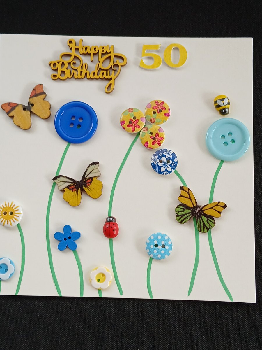 Handmade 50th birthday card 