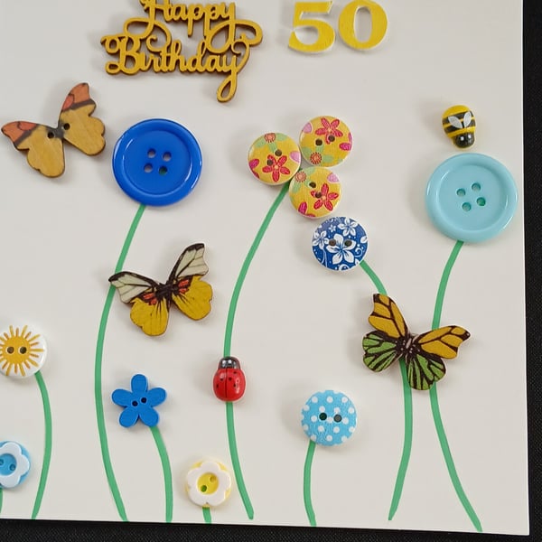 Handmade 50th birthday card 