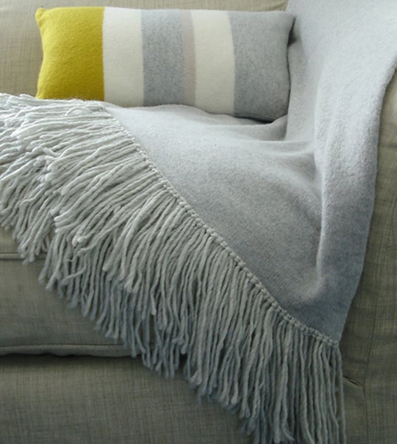 Throw blanket runner knitted in lambswool Folksy