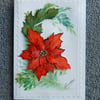 hand painted poinsettia card (ref 708)