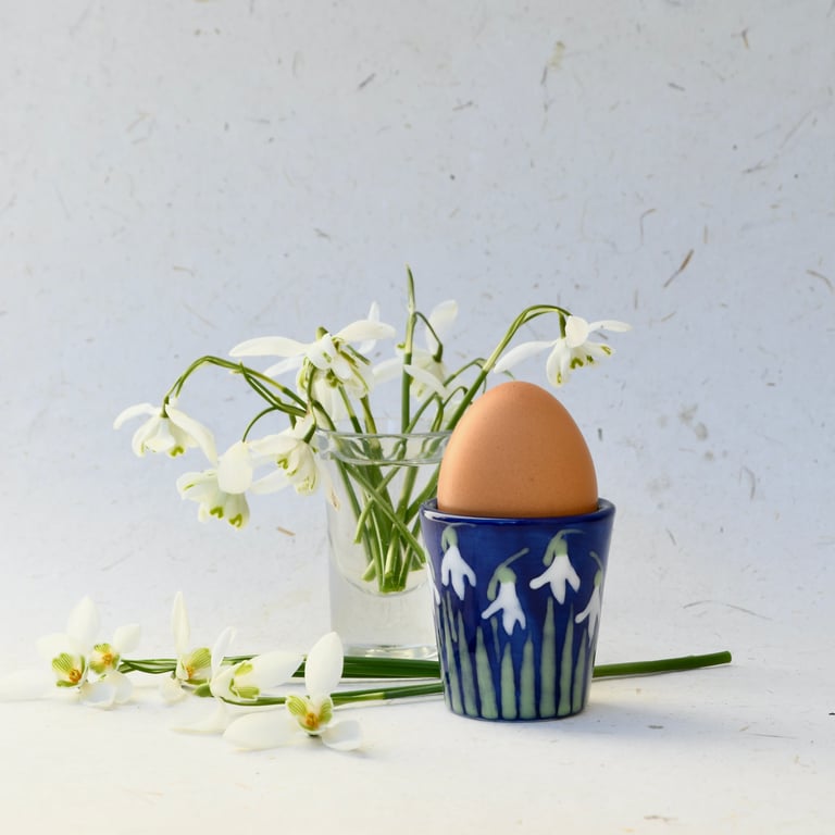 Snowdrop Egg Cup - Hand Painted