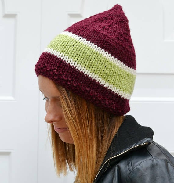 Hat Pixie Hat Knitted Hat Elf Chunky,