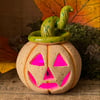 Ceramic pumpkin light up decoration carved face Jack o lantern no8