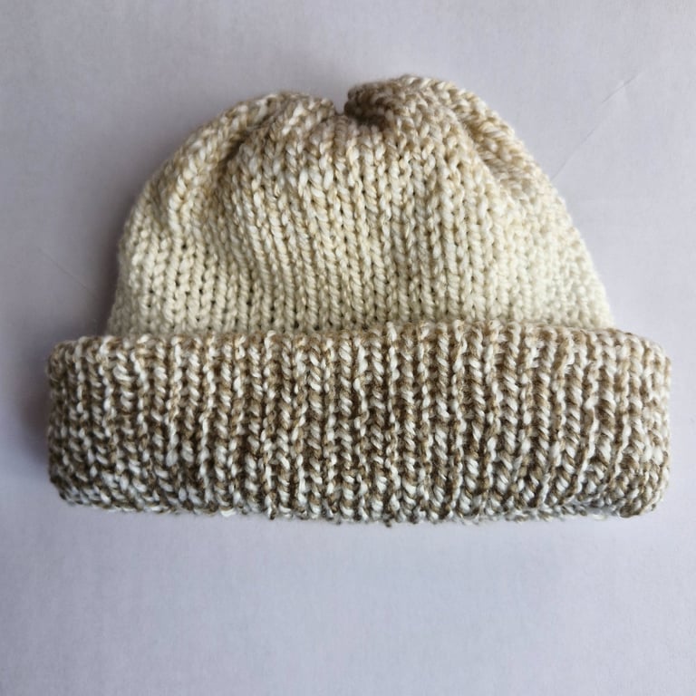 6-12 Month Beige Brown Wool Hat Unisex