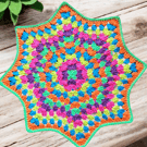 retro colourful granny star doily