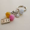 Pastel Coloured Frosted Agate Bead  Baking Themed  Keyring   KCJ928