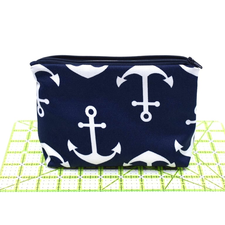 A nautical style water resistant zipped pouch.