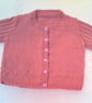 Baby's Hand Knitted Round Neck Cardigan with Lacy Set in Sleeves, Custom Make - Image 1