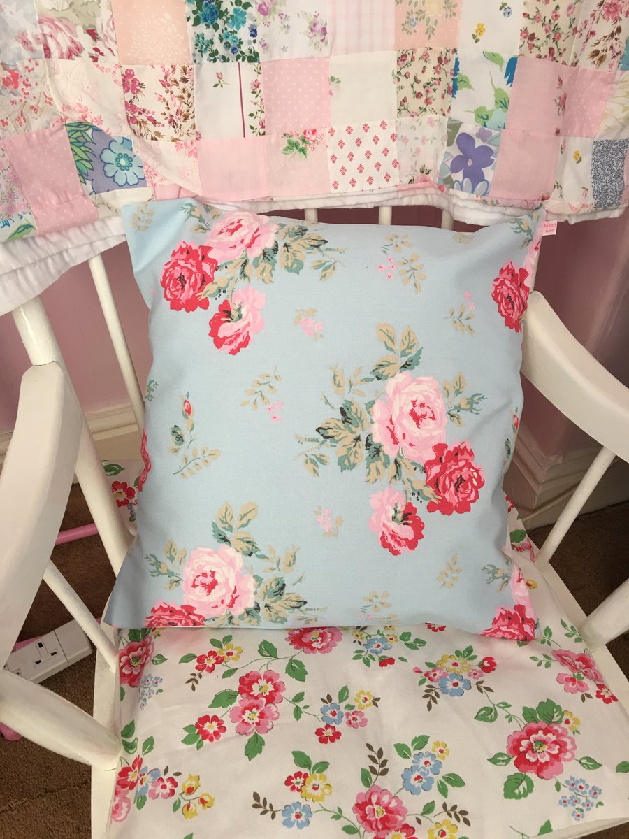 Cath kidston Antique rose cotton duck fabric cushion cover