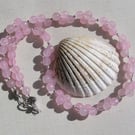 Rose Quartz Crystal Gemstone Beaded Chakra Statement Necklace "Amore"