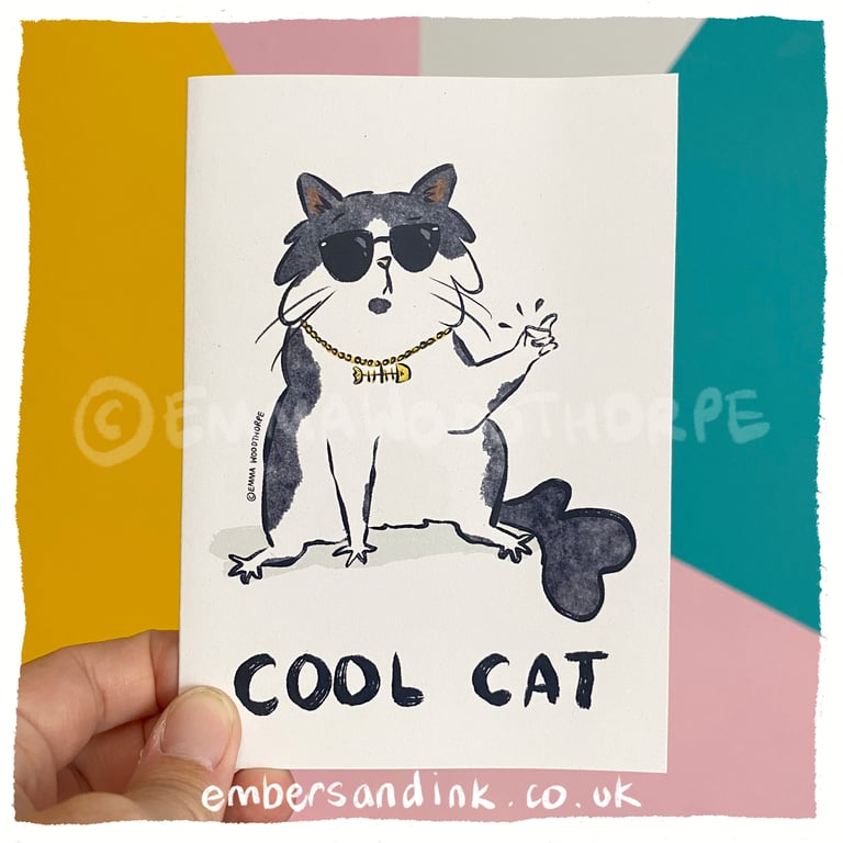 Cool Cat Greetings Card