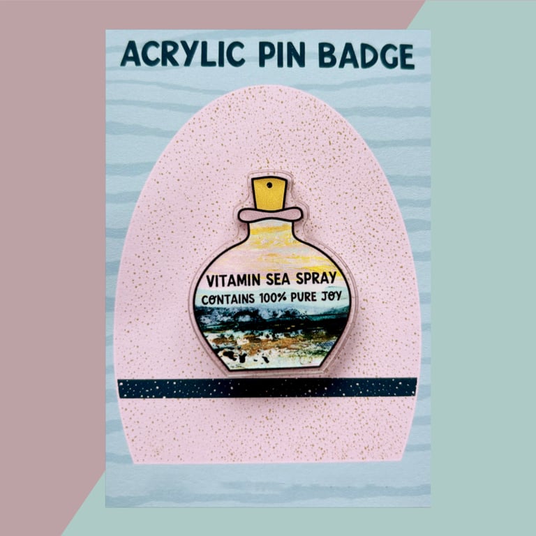 Super Seconds 'Vitamin Sea' Seascape Pin Badge - 248