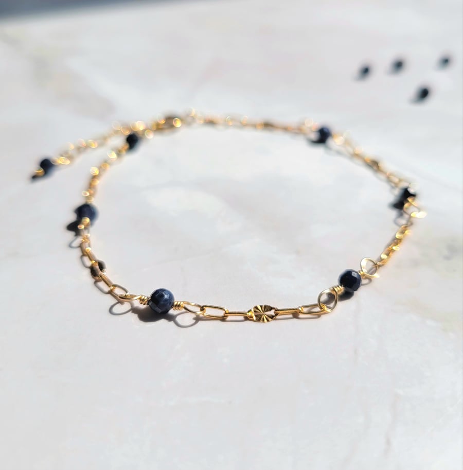 Sapphire Bracelet 14kt Gold Filled - September Birthstone Bracelet