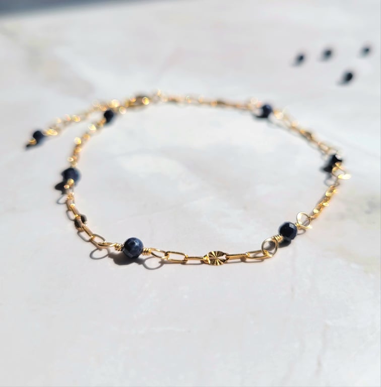 Sapphire Bracelet 14kt Gold Filled - September Birthstone Bracelet