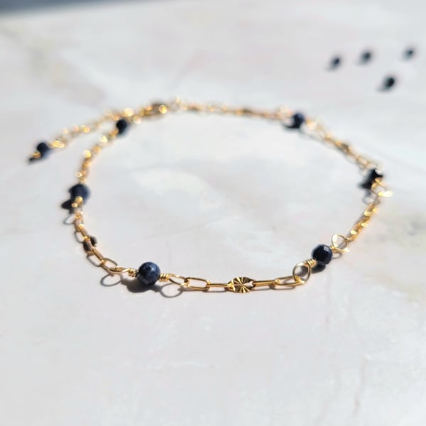 Sapphire Bracelet 14kt Gold Filled - September Birthstone Bracelet