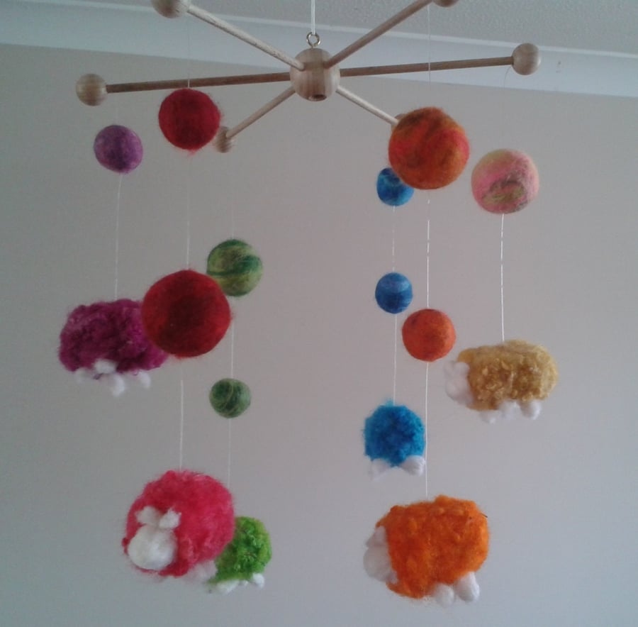 Decorative Hanging Mobile - "Counting Sheep"