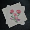 hand painted floral art original art greetings card ( ref F 916 )