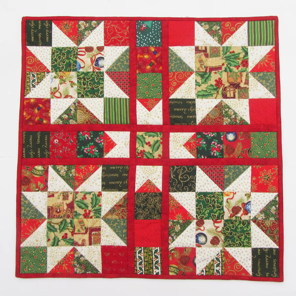Square Christmas Star Table Topper