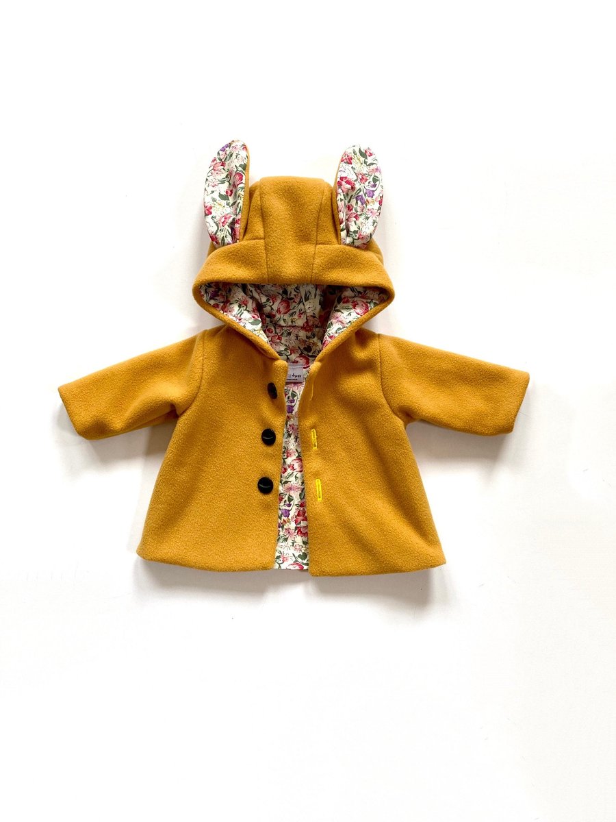 Girls Rabbit Coat - Bunny Ear Jacket for Children and Babies 0-10 Years