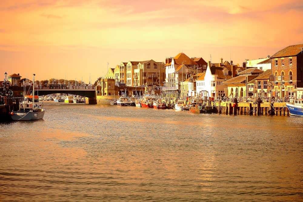Weymouth Harbour Picture Red Sky