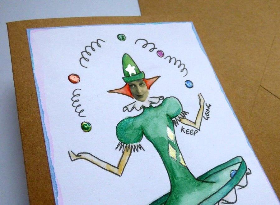 Juggler Don't give up sentiment card