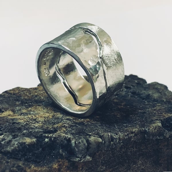 Recycled Sterling Silver Coastline Ring 
