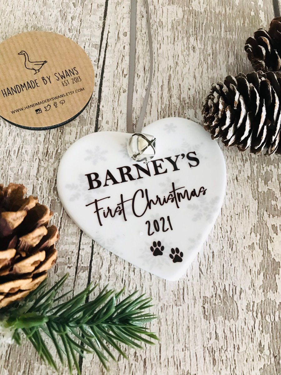 Dog first Christmas bauble, Ceramic hanging bauble, keepsake bauble, Xmas 2023