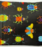 Small zipped purse - multicoloured beetles with sunshine yellow zip - Image 4
