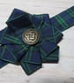 Black Watch Tartan Ruffle Rosette Celtic Button Wrist Corsage Wristlet  - Image 2