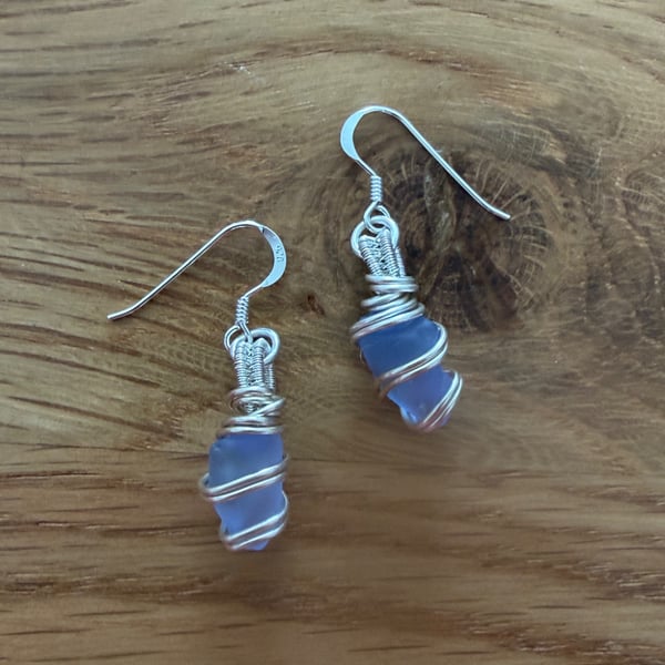 Coastal Sea Glass Earrings – Genuine Scottish Beach Glass – Ocean Inspired G