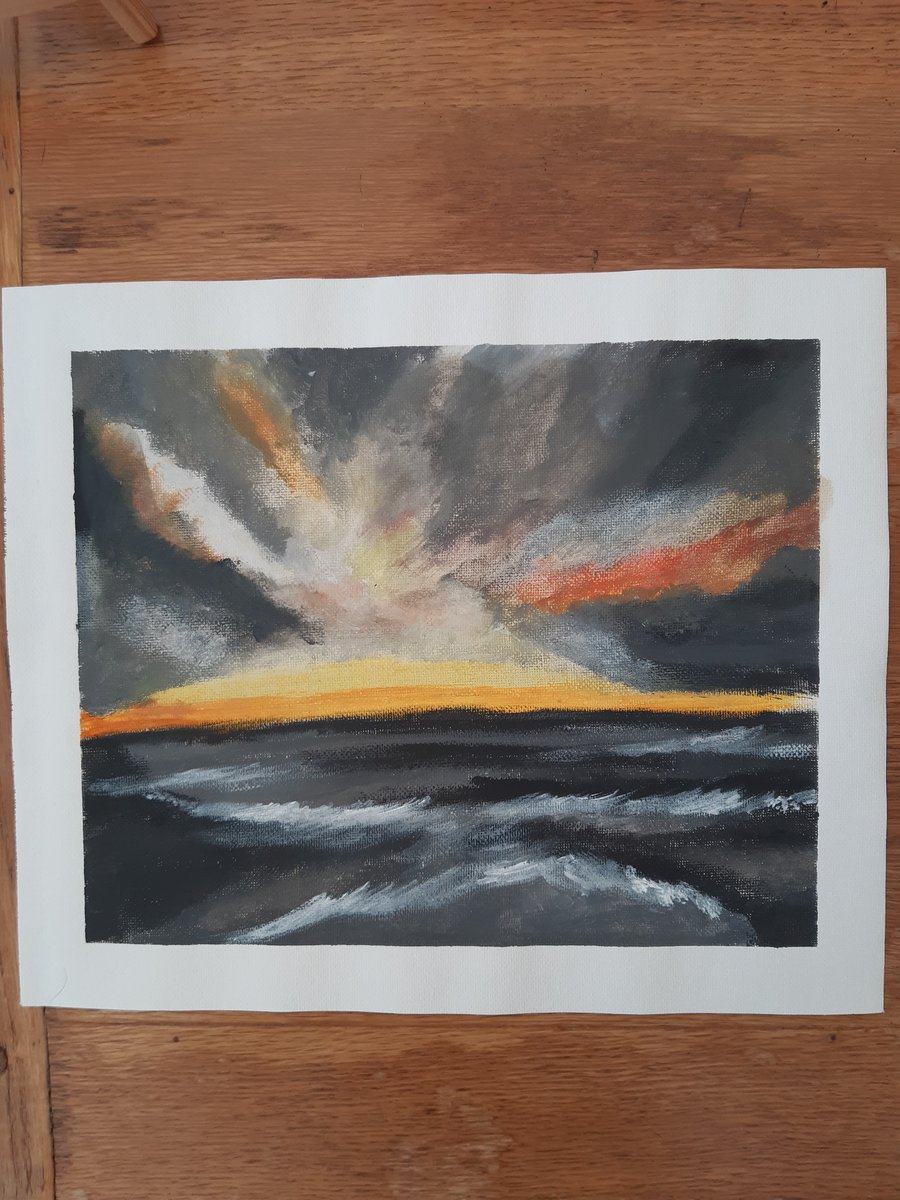  Painting  cloudy atmospheric The fire dance