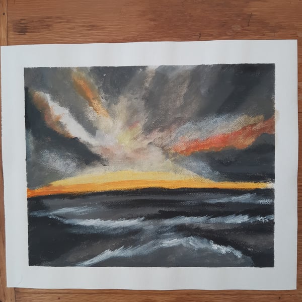  Painting  cloudy atmospheric The fire dance