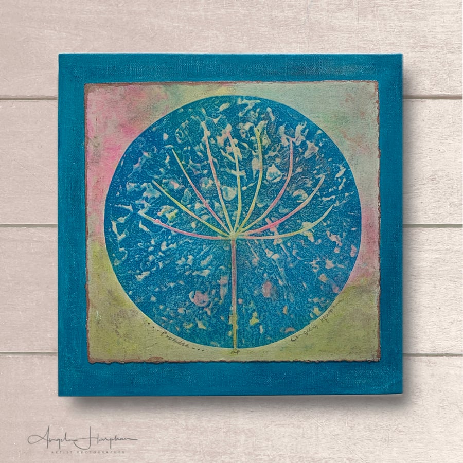 Lino Print on Waxed Paper - Seedhead