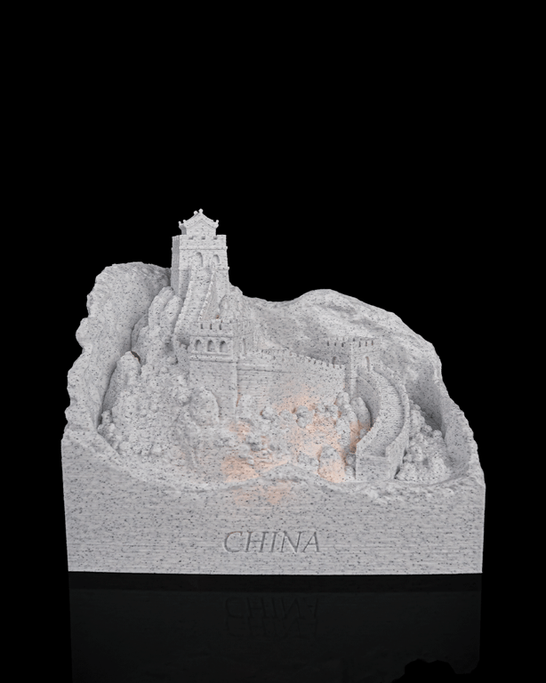 China wall USB Lamp – 20cm 3D Printed China Souvenir Night Light, Warm LED Desk