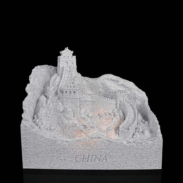 China wall USB Lamp – 20cm 3D Printed China Souvenir Night Light, Warm LED Desk
